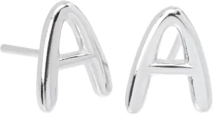 1 Pair Initial Letter a Earrings Elegant Push Back Studs Minimalist Alphabet Pierced Earrings for Everyday Wear Simple Jewelry for Women Timeless and Classic Design