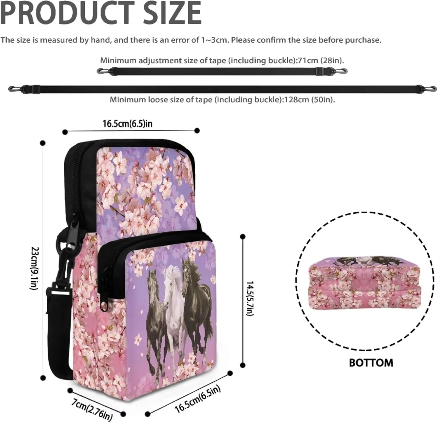 2 Layer Crossbody Bag, Lightweight Shoulder Bag Messenger Bags for Kids Girls Boys