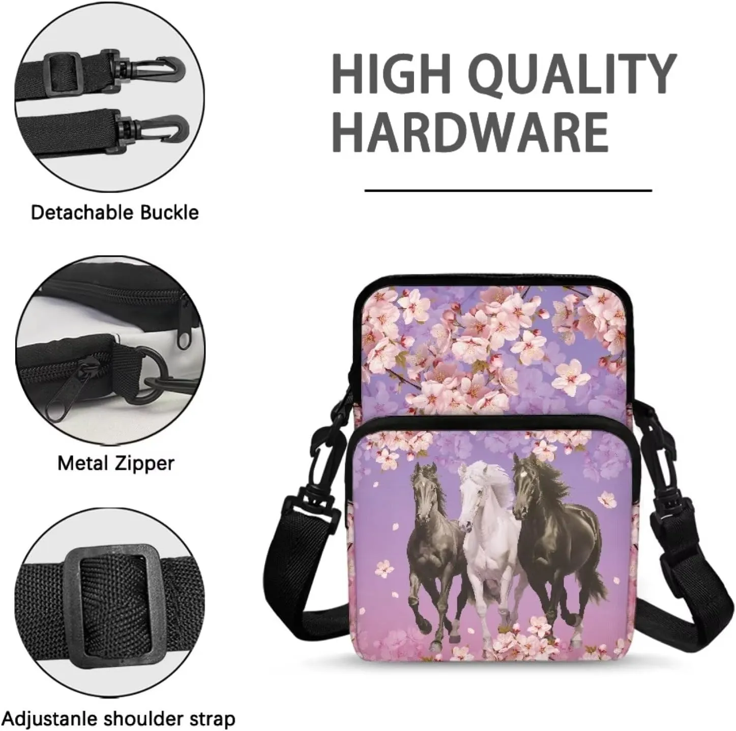2 Layer Crossbody Bag, Lightweight Shoulder Bag Messenger Bags for Kids Girls Boys