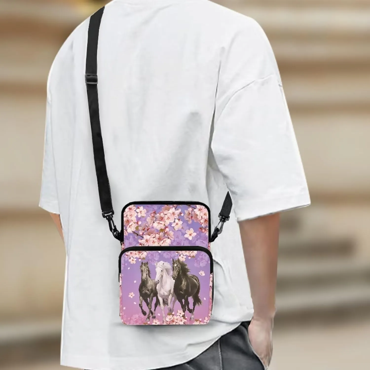 2 Layer Crossbody Bag, Lightweight Shoulder Bag Messenger Bags for Kids Girls Boys