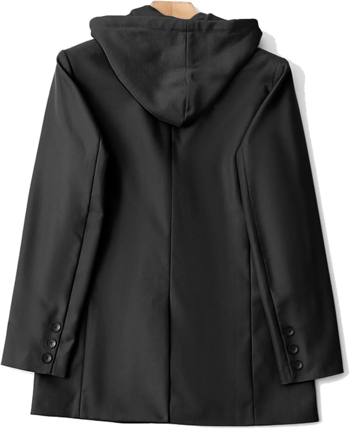 2025 Women's Spring Hooded Blazer Jacket Double-Breasted Oversize Loose Fully-Lined Work Office Suit with Pockets