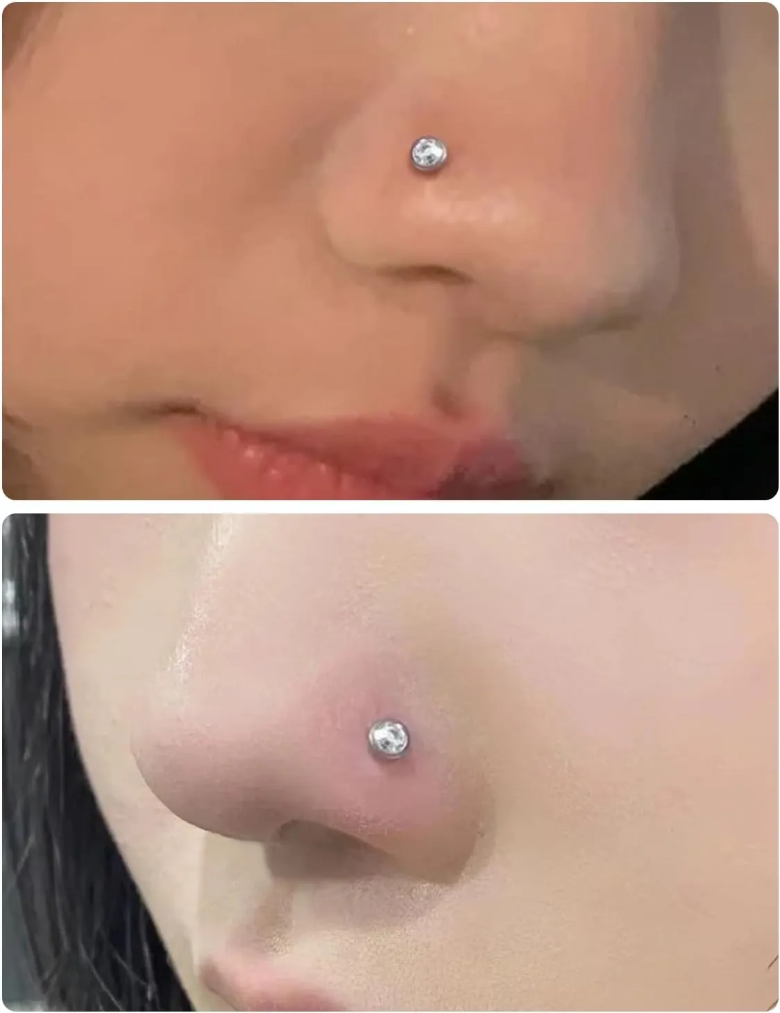 20G 18G 16G Threadless Push In Astm F136 Titanium Nose Ring Studs Flat Back Studs Earrings G23 Titanium Tragus Helix Conch Cartilage Earrings Piercing Jewelry For Women Men CZ 2mm 3mm 4mm