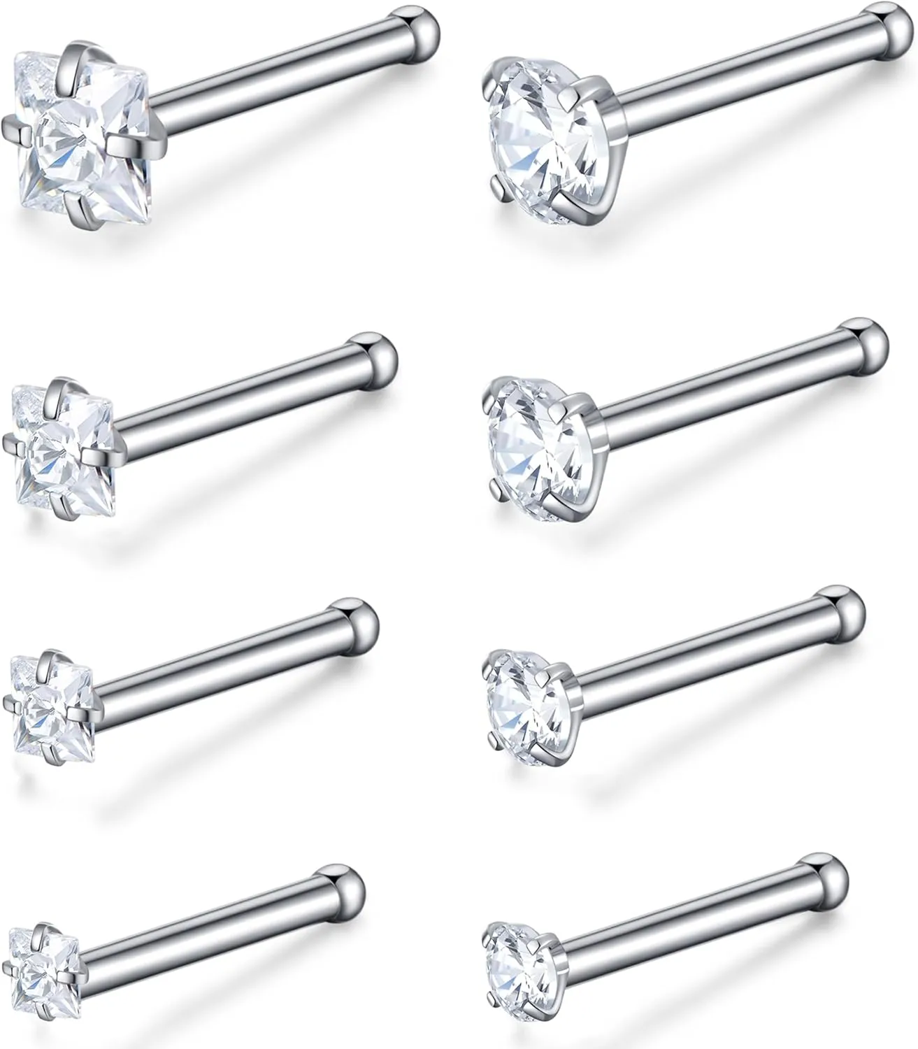 20G Nose Rings Studs Stainless Steel Nose Studs for Women Nose Piercing Jewelry