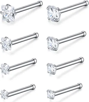 20G Nose Rings Studs Stainless Steel Nose Studs for Women Nose Piercing Jewelry