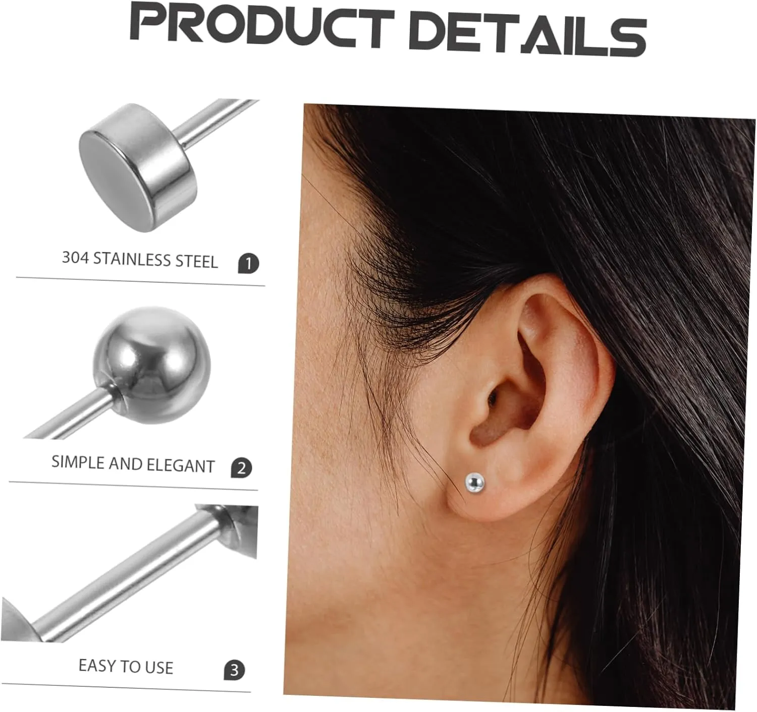 24 Pcs Flat Screw Back Earrings Ear Studs Earrings Studs for Women Aesthetic Earrings Ball Post Earrings