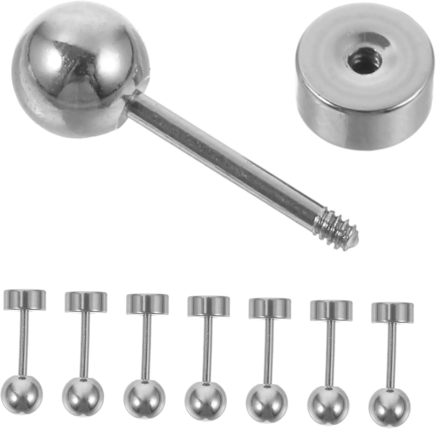 24 Pcs Flat Screw Back Earrings Ear Studs Earrings Studs for Women Aesthetic Earrings Ball Post Earrings