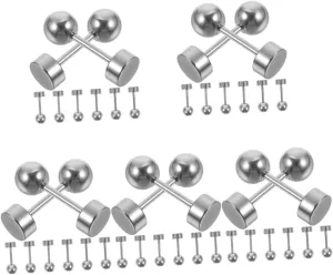 24 Pcs Flat Screw Back Earrings Ear Studs Earrings Studs for Women Aesthetic Earrings Ball Post Earrings