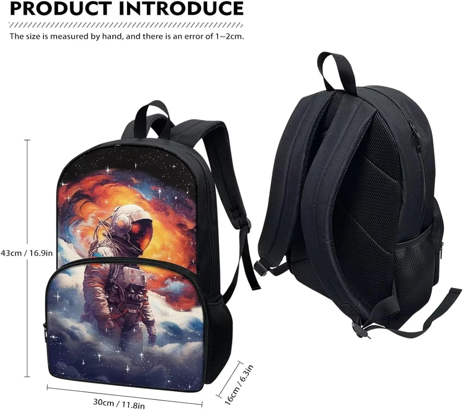 3 in 1 Astronaut Backpack Set for Boys 10-12 Space Backpack with Lunch Box and Cool Pencil Case School Bag with Laptop Compartment Durable Pencil Pouch School Supplies