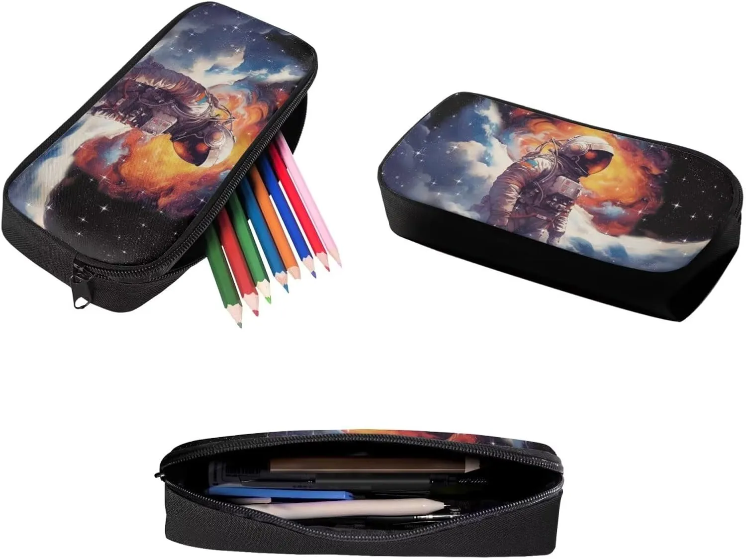 3 in 1 Astronaut Backpack Set for Boys 10-12 Space Backpack with Lunch Box and Cool Pencil Case School Bag with Laptop Compartment Durable Pencil Pouch School Supplies