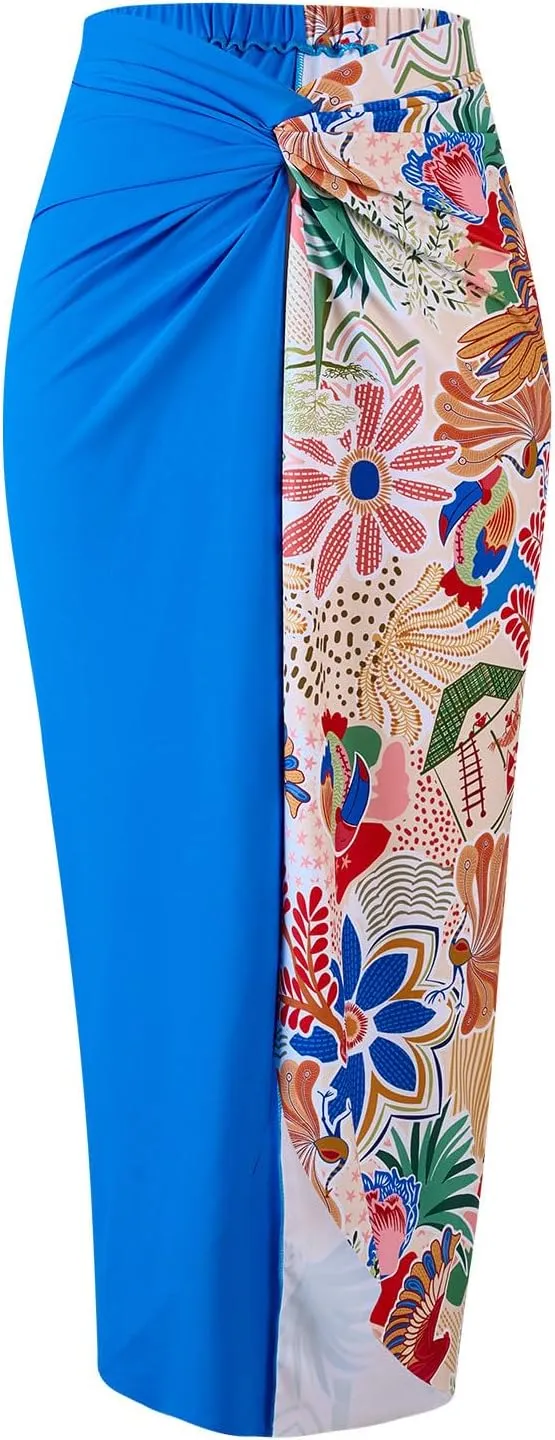 3 Piece Swimsuits for Women High Waisted Bikini Sets Retro Swimsuit with Cover up Beach Wrap Skirt Y2k High Waisted Swimsuits