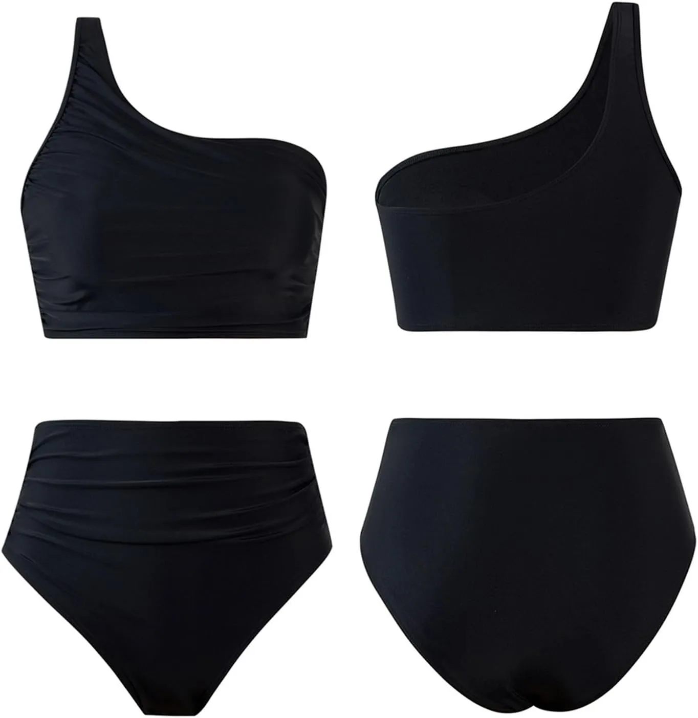 3 Piece Swimsuits for Women High Waisted Bikini Sets Retro Swimsuit with Cover up Beach Wrap Skirt Y2k High Waisted Swimsuits
