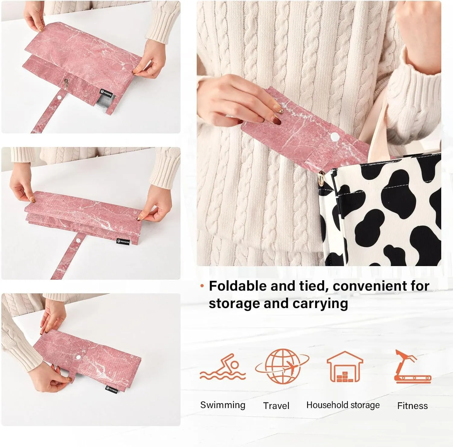 3 Set Travel Packing Cubes For Suitcases, Pink Marble Vintage Stone, Stackable, Garment Bag Closet Storage, Luggage Space Saver, Luggages Management Personnel