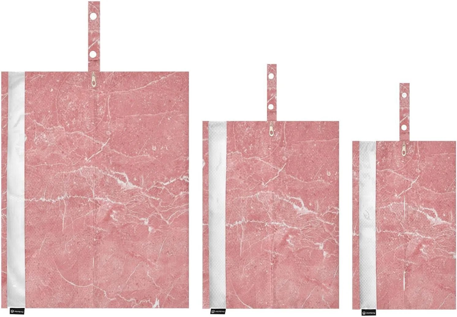 3 Set Travel Packing Cubes For Suitcases, Pink Marble Vintage Stone, Stackable, Garment Bag Closet Storage, Luggage Space Saver, Luggages Management Personnel