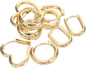 5 Pairs of Chunky Hoop Earrings Minimalist C Shaped Ear Jewelry Set for Women Stylish Earring Pack for Everyday Wear and Special Occasions