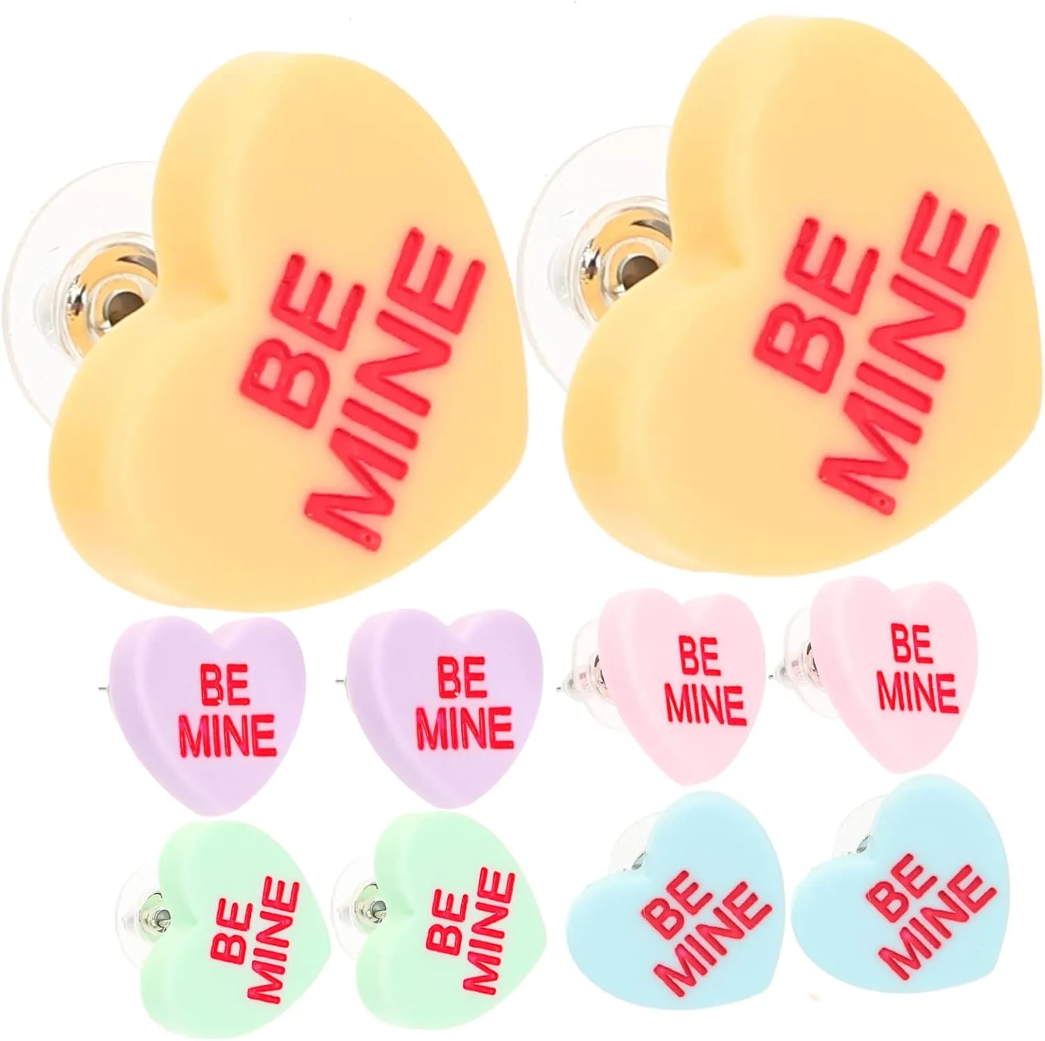 5 Pairs Small Love Earrings Heart Earrings Wedding Earrings Heart Earrings Dangle Pearl