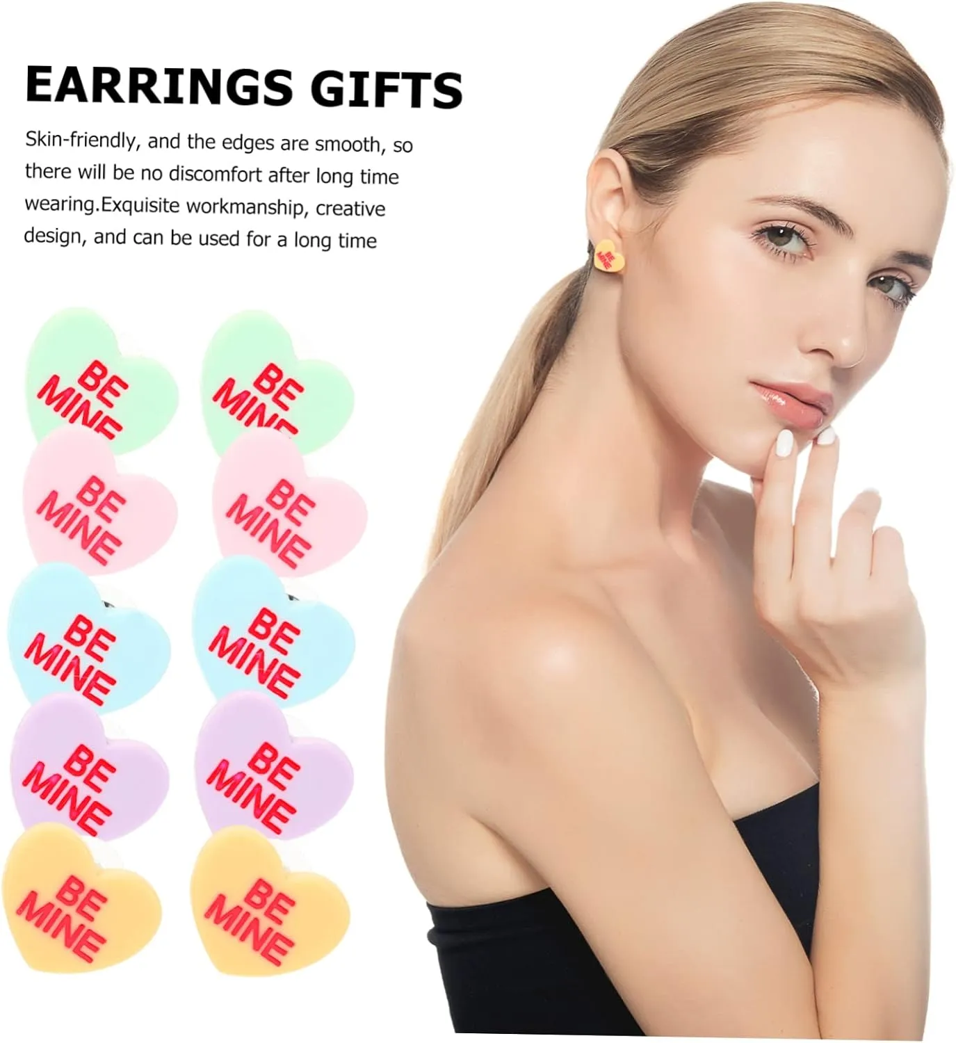 5 Pairs Small Love Earrings Heart Earrings Wedding Earrings Heart Earrings Dangle Pearl