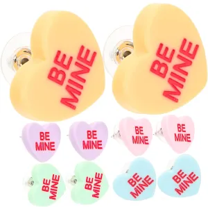 5 Pairs Small Love Earrings Heart Earrings Wedding Earrings Heart Earrings Dangle Pearl