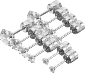 5 Pairs Women Stud Earrings Minimalist Fashion Earrings Small Ear Studs Screw Back for Women