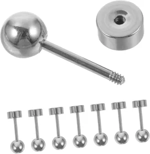 8pcs Stainless Steel Ball Earrings for Women Minimalist Stud Earrings Flat Back Studs for Daily Wear