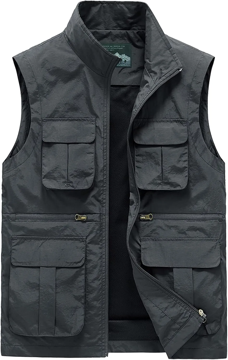 AIEOE Men's Outdoor Workout Vest Lightweight Travel Photo Vest Sleeveless Jacket with Pockets