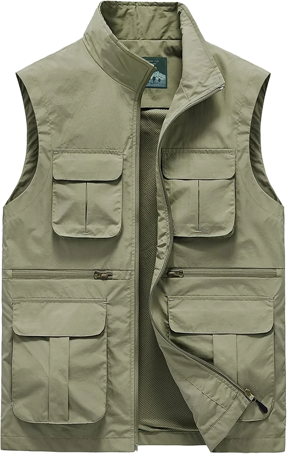 AIEOE Men's Outdoor Workout Vest Lightweight Travel Photo Vest Sleeveless Jacket with Pockets
