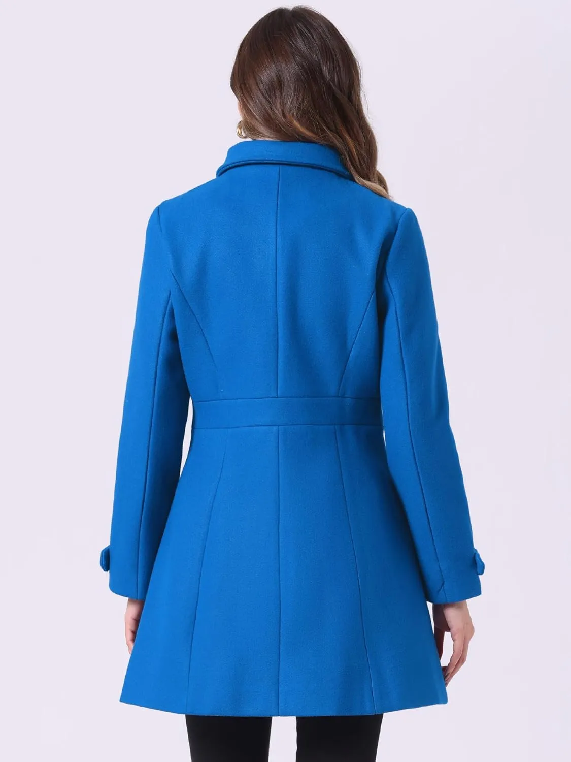 Allegra K Women's Winter Classic Outwear Overcoat with Pockets Single Breasted Pea Coat