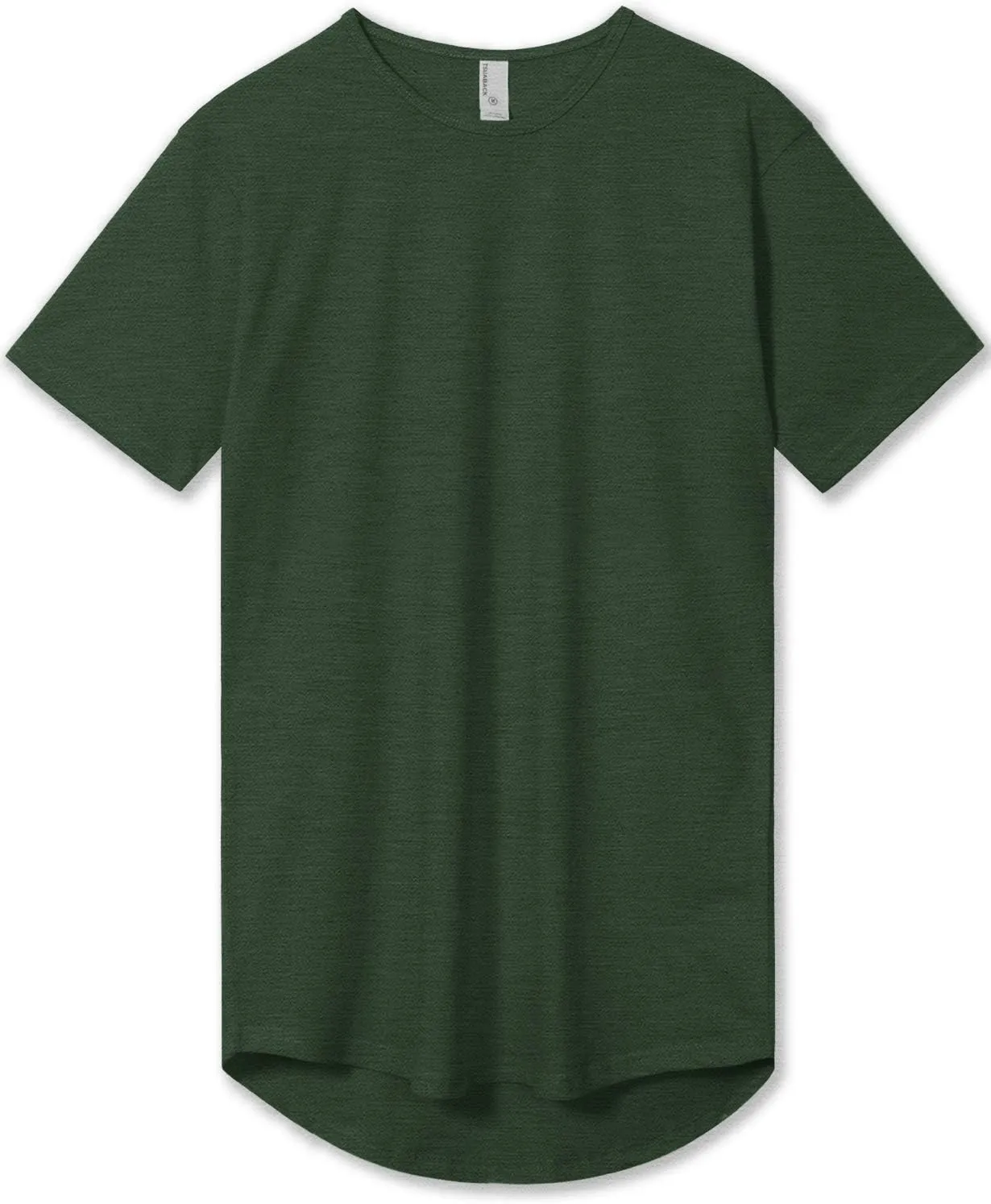 Allsense Mens Hipster Cotton Crew Neck T-Shirt  Short-Sleeve Long Curved Hem Tee