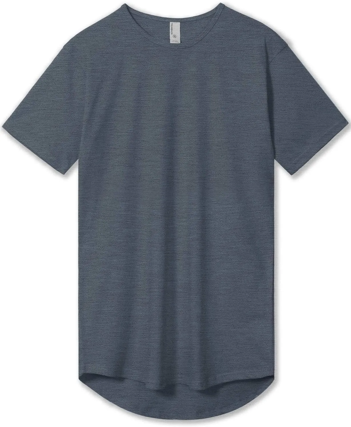 Allsense Mens Hipster Cotton Crew Neck T-Shirt  Short-Sleeve Long Curved Hem Tee