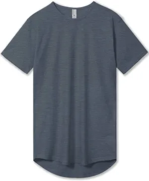 Allsense Mens Hipster Cotton Crew Neck T-Shirt  Short-Sleeve Long Curved Hem Tee
