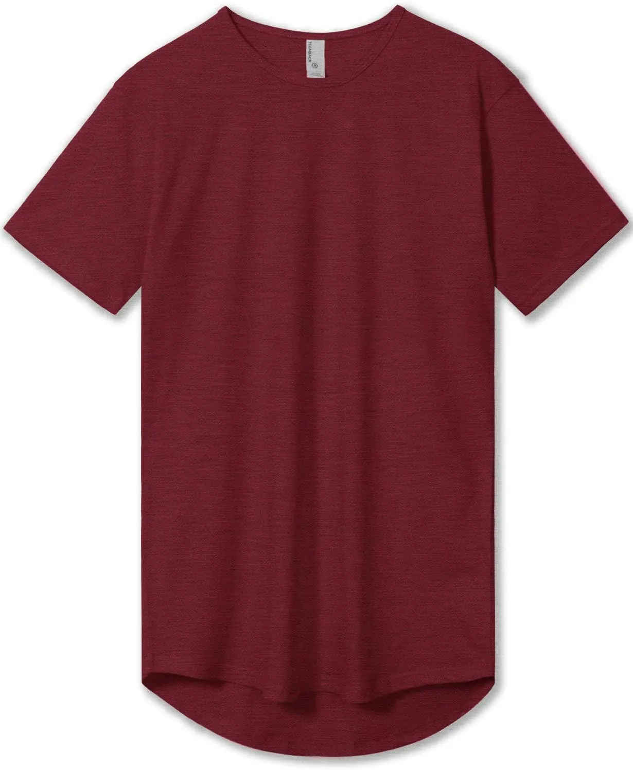 Allsense Mens Hipster Cotton Crew Neck T-Shirt  Short-Sleeve Long Curved Hem Tee