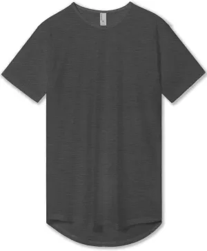 Allsense Mens Hipster Cotton Crew Neck T-Shirt  Short-Sleeve Long Curved Hem Tee
