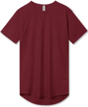 Allsense Mens Hipster Cotton Crew Neck T-Shirt  Short-Sleeve Long Curved Hem Tee