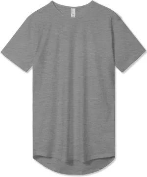 Allsense Mens Hipster Cotton Crew Neck T-Shirt  Short-Sleeve Long Curved Hem Tee