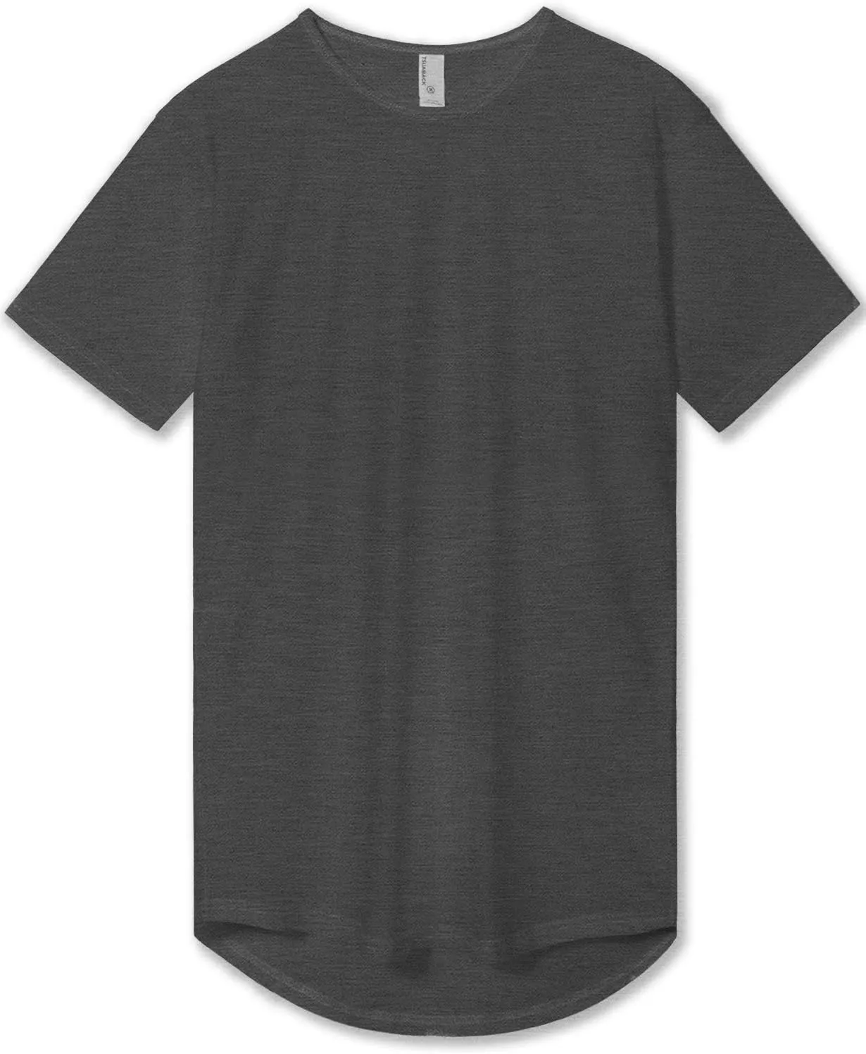 Allsense Mens Hipster Cotton Crew Neck T-Shirt  Short-Sleeve Long Curved Hem Tee