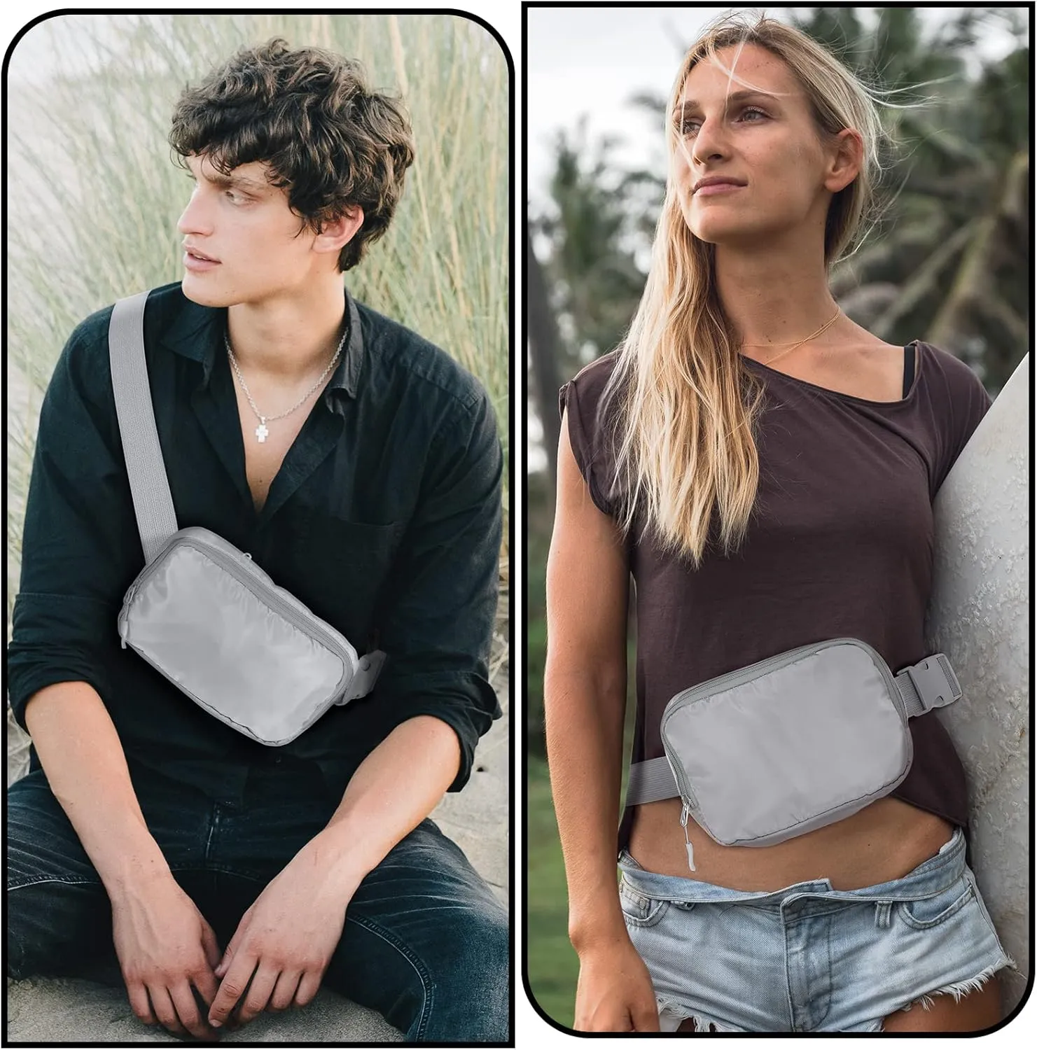 Amazerbst Belt Bag, Fanny Pack, Everywhere Belt Bag,40 Inch Adjustable Strap,Belt Bag for Women and Men,Waterproof