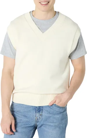 Amazon Essentials Men's Relaxed-Fit V-Neck Sweater Vest
