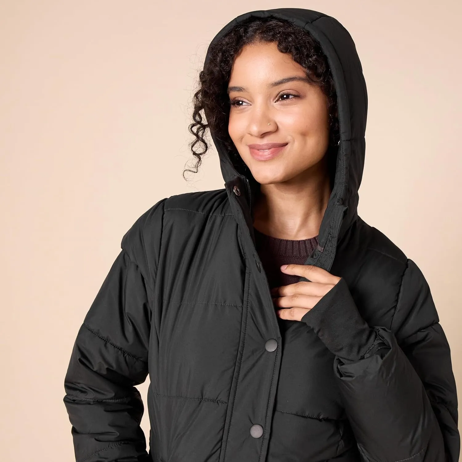 Amazon Essentials Women's Heavyweight Quilted Long-Sleeve Hooded Puffer Coat (Available in Plus Size)