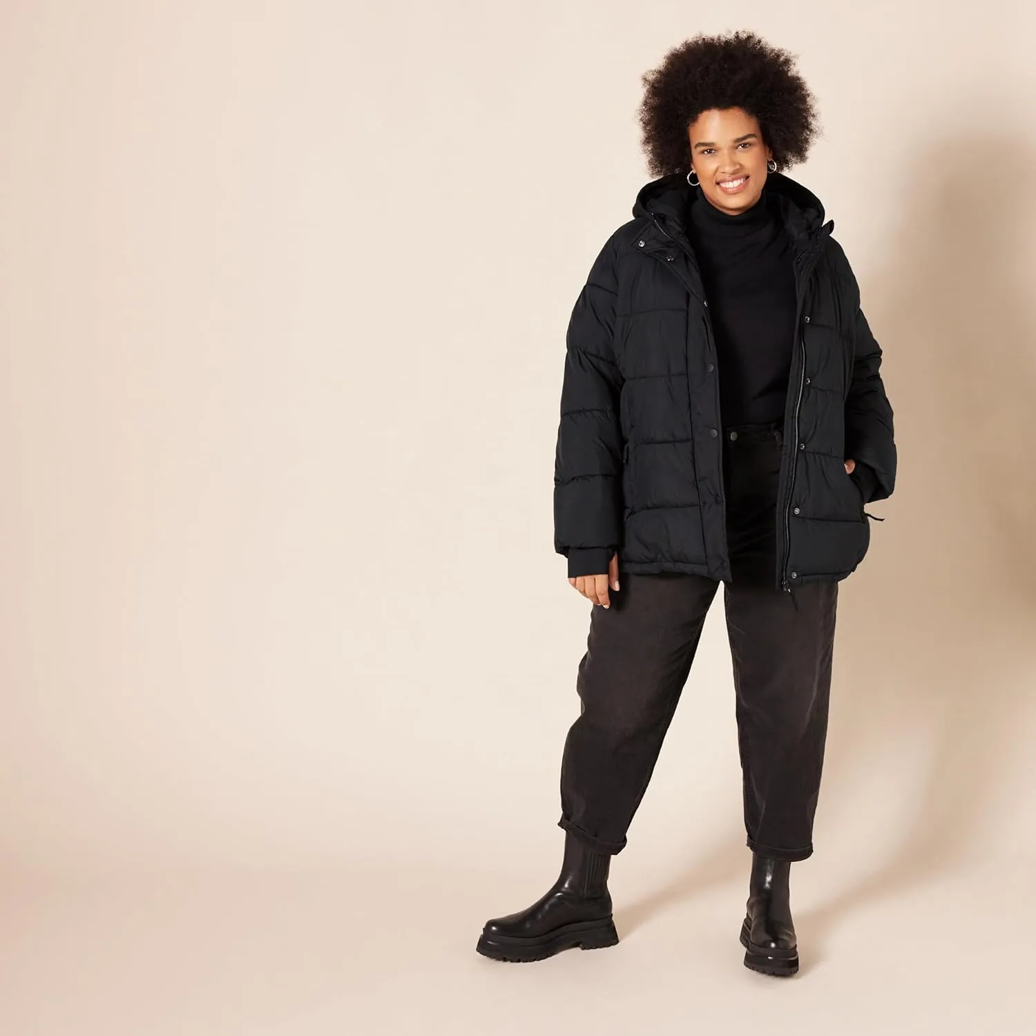 Amazon Essentials Women's Heavyweight Quilted Long-Sleeve Hooded Puffer Coat (Available in Plus Size)