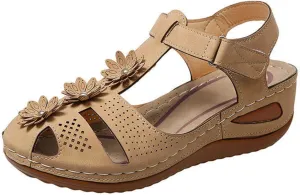 AMDBEL Summer Sandals for Women 2023 Beach, Summer Sandals for Women, Sandals With Arch Support, Orthopedic Sandals for Women Comfortable Close Toe Sandals Cutout Wedge Sandals