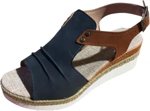 AMDBEL Wedge Sandals For Women Comfortable, Orthopedic Platform Wedge Sandals for Women Summer Dressy Flat 2023 Open Toe Ankle Strap Espadrilles Sandals Casual Strappy Slip on Sandals Beach Sandals