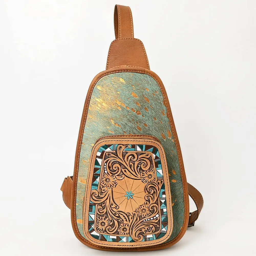 American Darling Sling Hand Tooled Saddle Blanket Genuine Leather Women Bag Western Handbag Purse