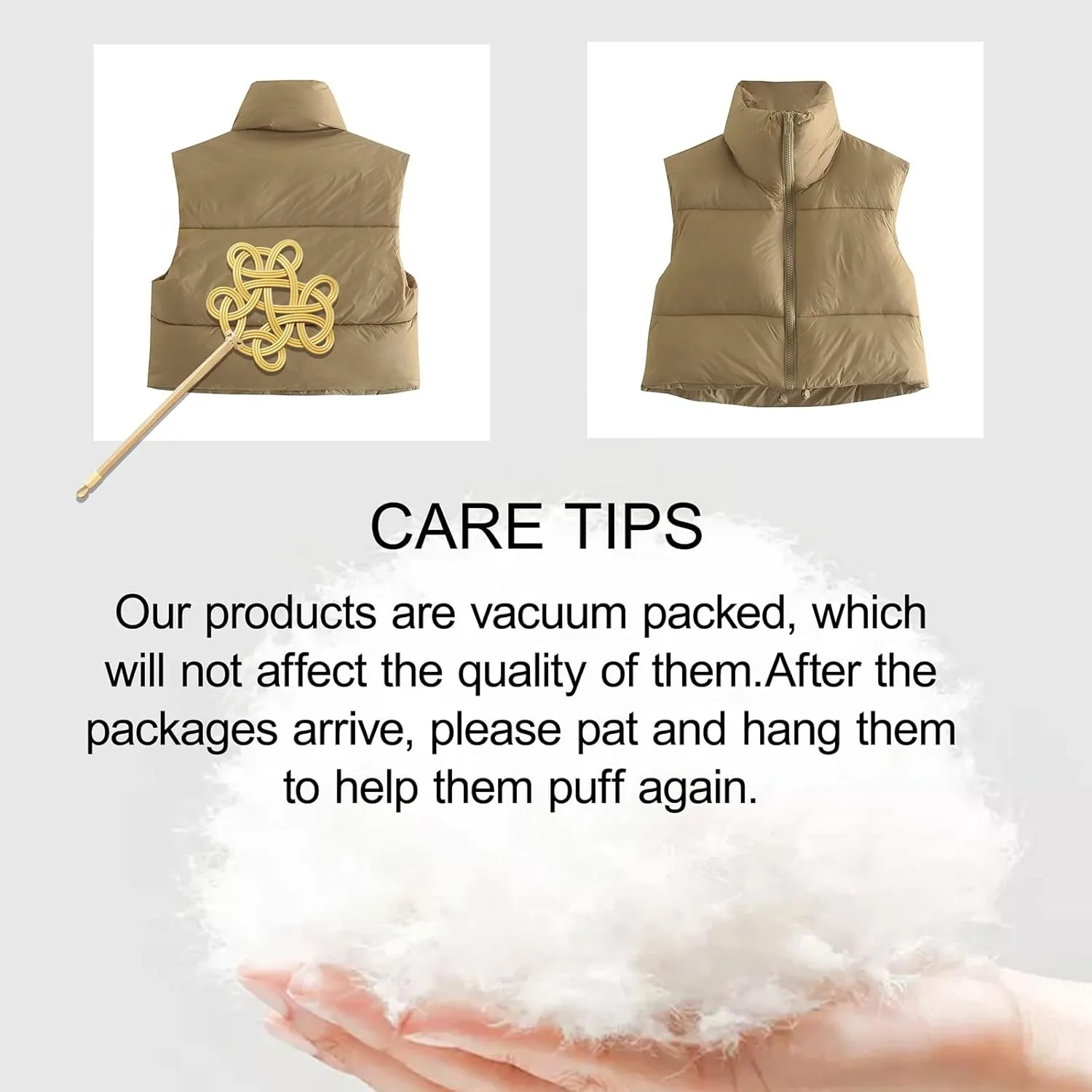 American Trends Womens Cropped Puffer Vests Sleeveless Puffy Vests Zip Up Stand Collar Puffer Vest Outfits