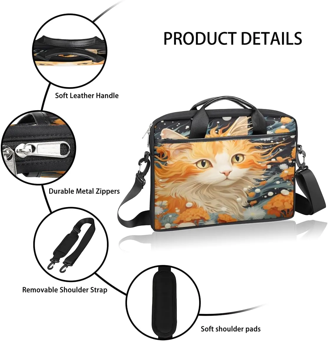 Animal Monkeys Decor Laptop Shoulder Bag for Tablet Computer Notebook Sleeve Messenger Carrying Case Briefcase Tote
