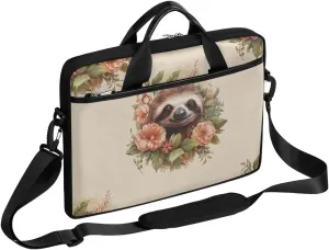Animals Sloth Decor Laptop Shoulder Bag Tablet Computer Notebook Sleeve Messenger Bags Carrying Case with Strap Briefcase Tote for 14 15 in Laptops