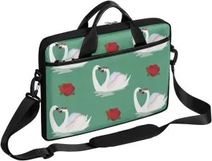Animals Swans Theme Laptop Shoulder Bag Tablet Computer Notebook Sleeve Messenger Bags Carrying Case with Strap Briefcase Tote for 14 15 in Laptops