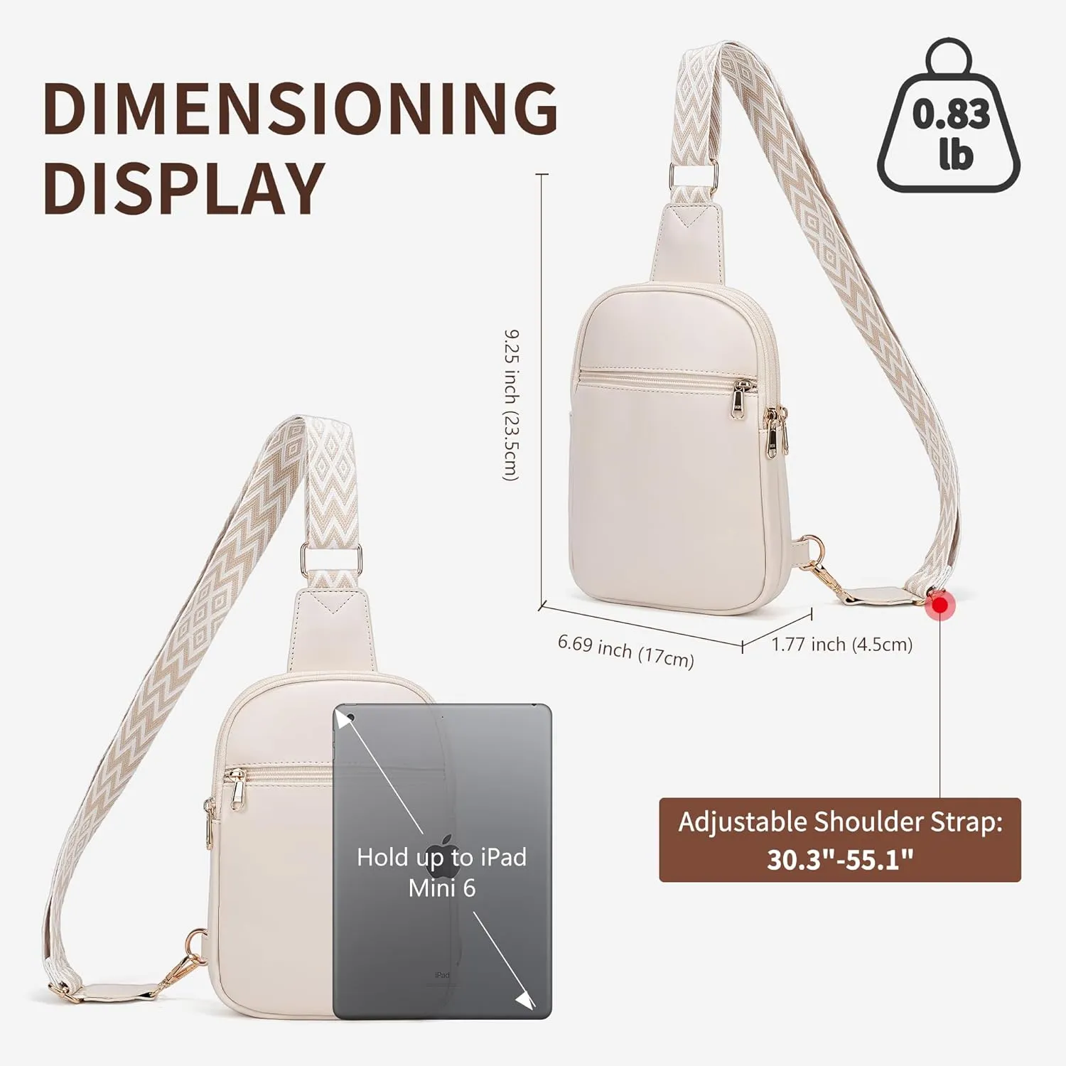 Anti Theft Small Sling Bag for Women, Crossbody Bags for Women RFID Fanny Packs Vegan Leather for Women Travel Shopping Beige