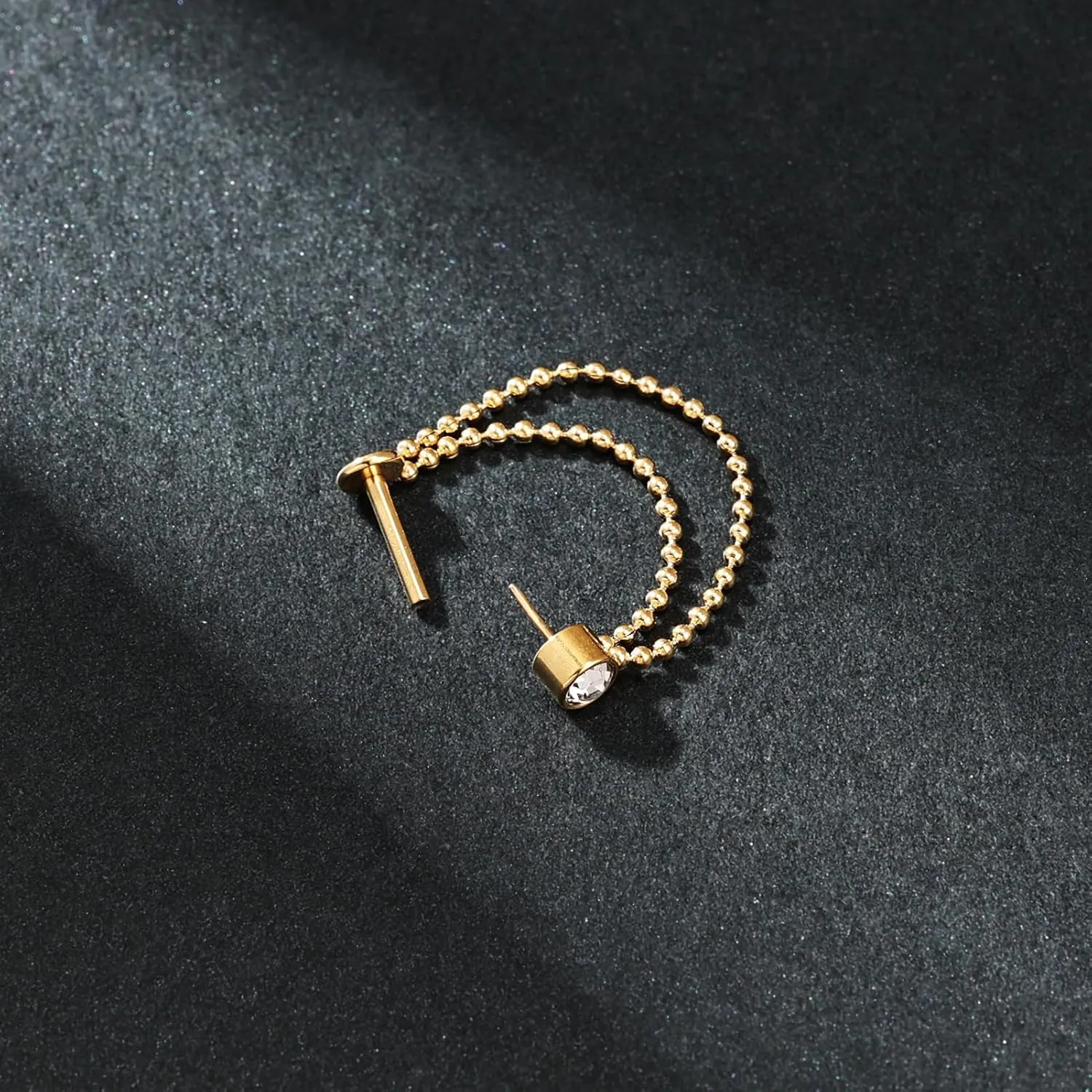 AoedeJ 2 Pairs Stud Earrings for Cartilage - Threadless Flat Back Earrings for Women