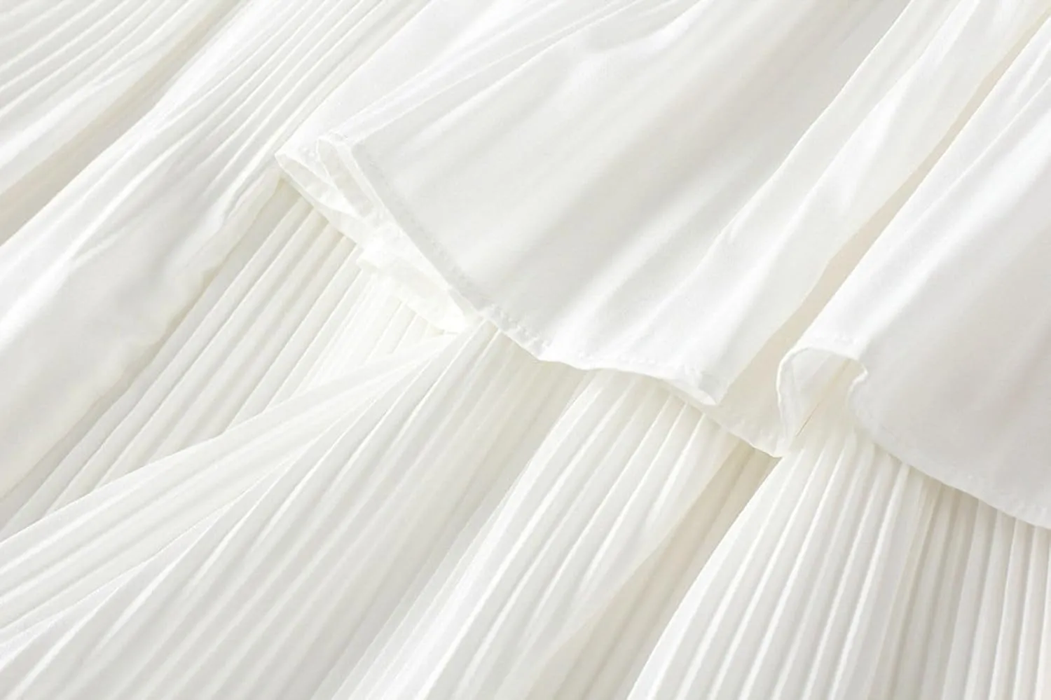 Asymmetrical Ruffle Pleated Skirt for Women High Waist Layered Midi Skirts Flowy Irregular Hemline Skirt