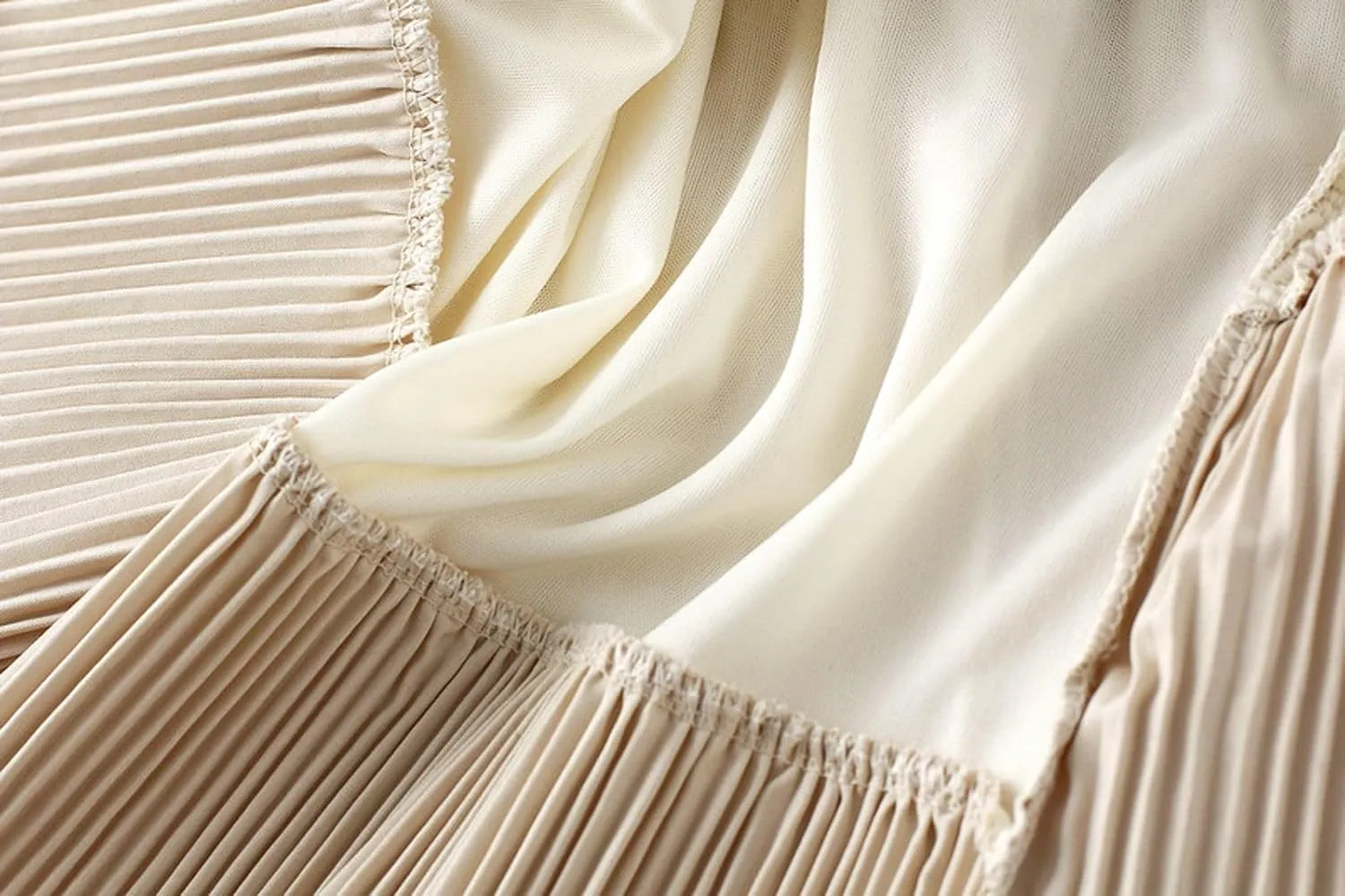 Asymmetrical Ruffle Pleated Skirt for Women High Waist Layered Midi Skirts Flowy Irregular Hemline Skirt