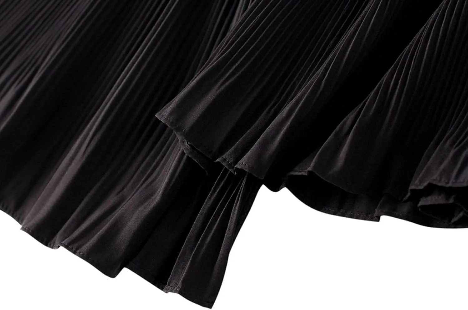 Asymmetrical Ruffle Pleated Skirt for Women High Waist Layered Midi Skirts Flowy Irregular Hemline Skirt